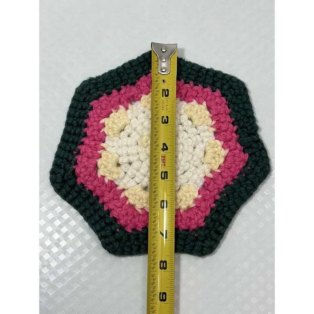 Set of Three Granny Hexagon Crochet Pot‎ Holders
